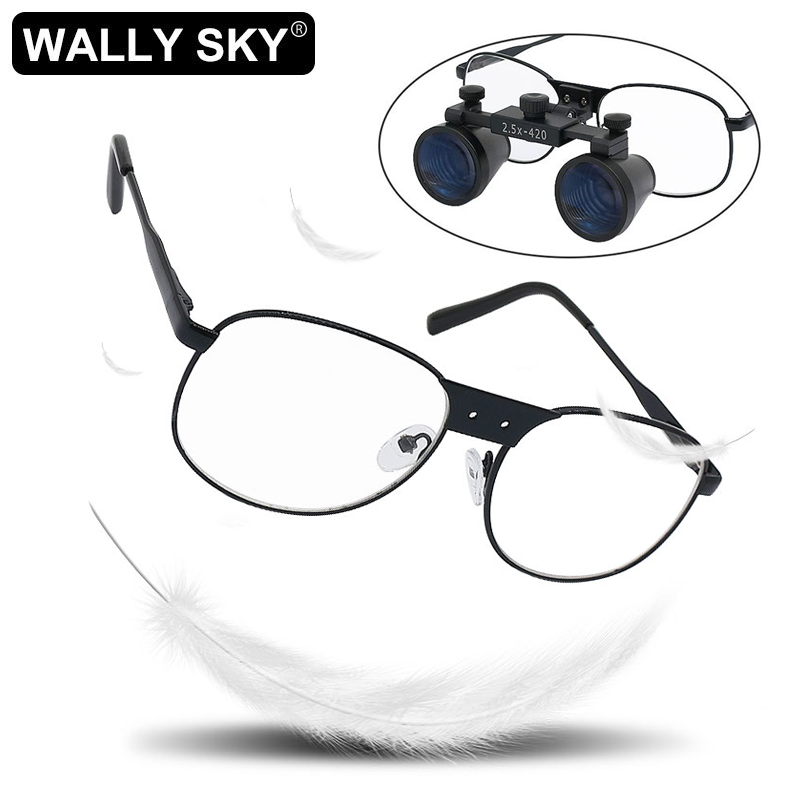 Lupa Dental ultraligera, gafas con montura de latón, lupa Binocular con orificios de tornillo, accesorios