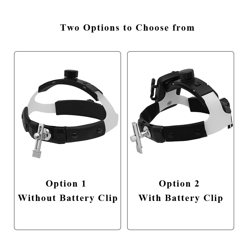 Cabeça de pouco peso para lupas dentárias opcionais bateria clipe capacete para lupa dental farol tamanho ajustável