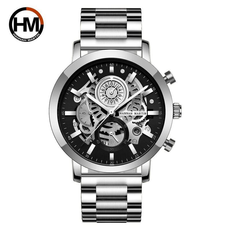 Relógio de pulso masculino relógios de aço inoxidável relógios de negócios para homens