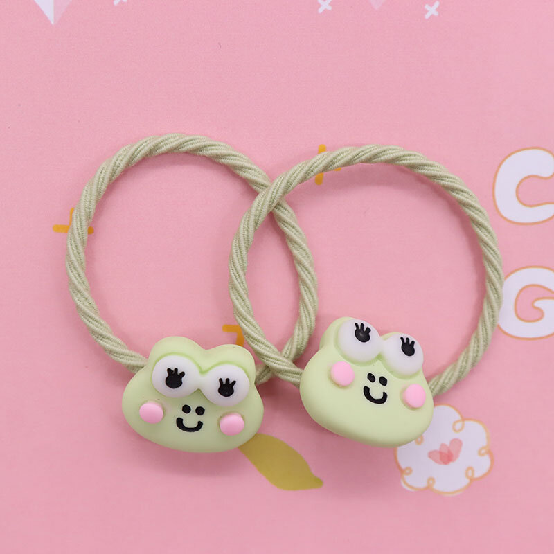 20Pcs Bear Frog Penguin Rabbit Chick Hair Accessories Rubber Band Hairbands Scrunchies Elastic Kids Headband Decorations Gift