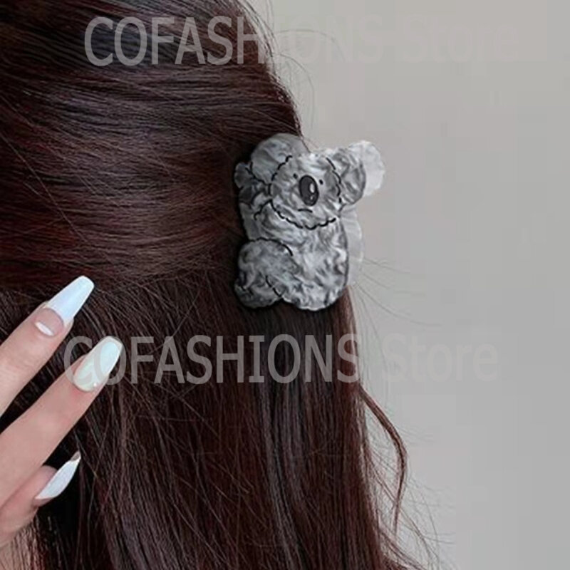 2022 coreano acetato koala grampos de cabelo feminino garra de cabelo animal caranguejo tubarão clipe captura moda grande bonito acessórios para o cabelo