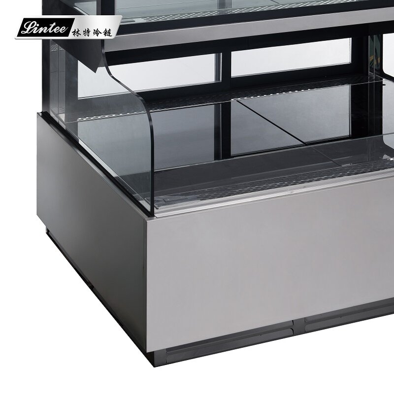 commercial upright refrigeration tool transparent glass door display fridge cake chiller refrigerator cabinet