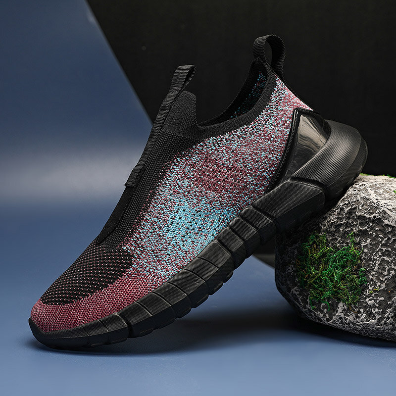 2022 موضة جديدة شبكة أحذية رياضية الرجال حذاء كاجوال موضة أحذية رياضية الرجال الشقق الانزلاق على الاحذية