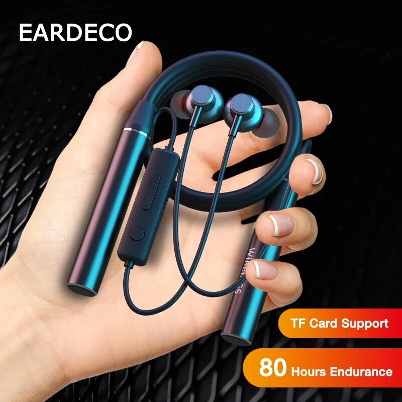 GYM530 Bluetooth 5.0 Neck-mounted Noise Reduction Sports Earphones In-ear Stereo Headphones Magnetic Handsfree Headset TF Card