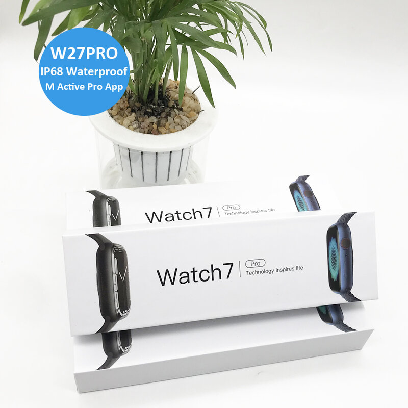 2022 W27 프로 시리즈 7 온라인 스마트 워치 방수 Ip68 1.75 인치 안드로이드 Ios 스포츠 심박수 수면 모니터 Smartwatch W27pro