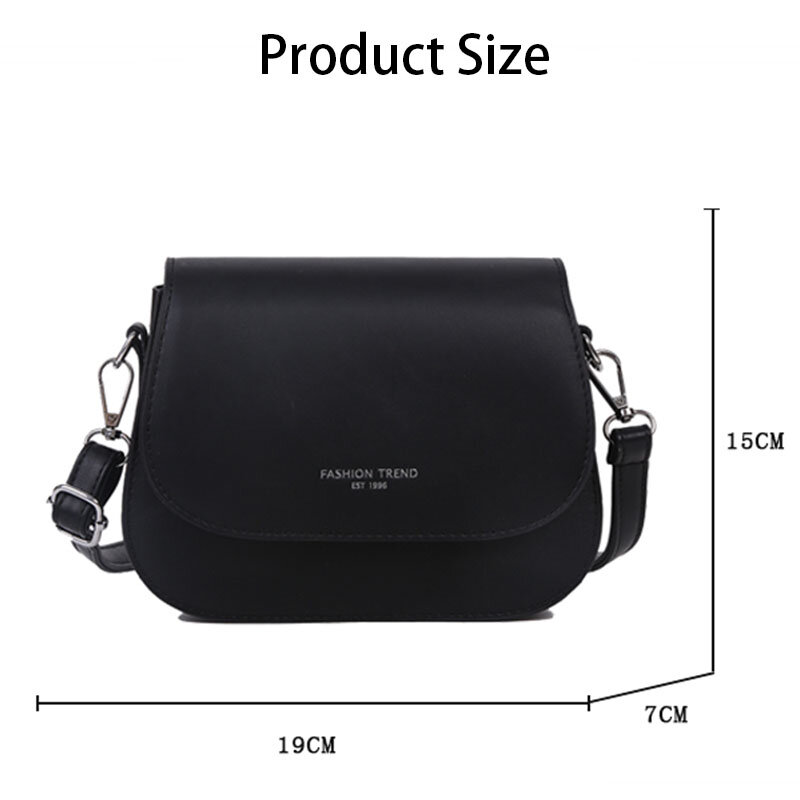 New Trendy Saddle Shoulder Bag Mulheres PU Couro Crossbody Sacos Simples Cor Sólida Flap Messenger Bag Designer Bolsas Bolsa