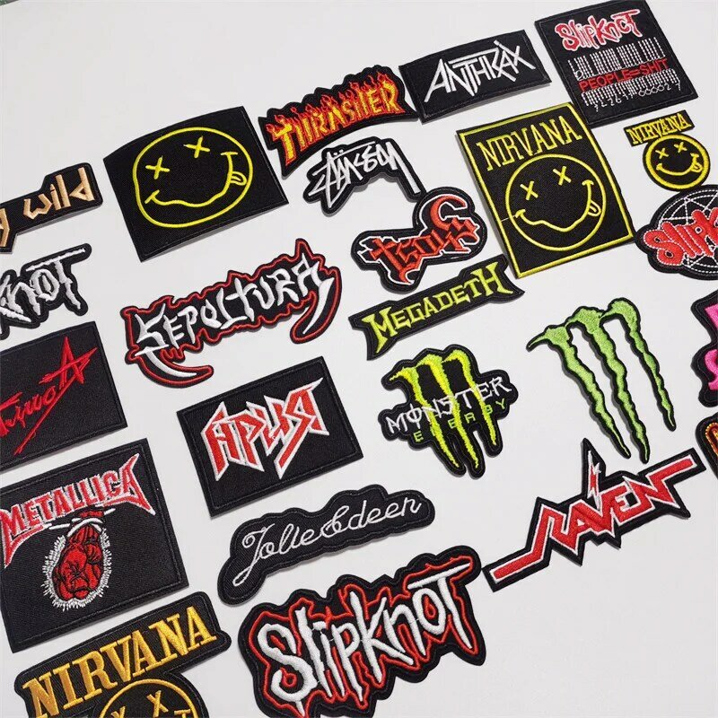 Embroidered Patch Rock Band heavy metal band banner hot stickers badge sewing lron on clothing stickers accessories  patches