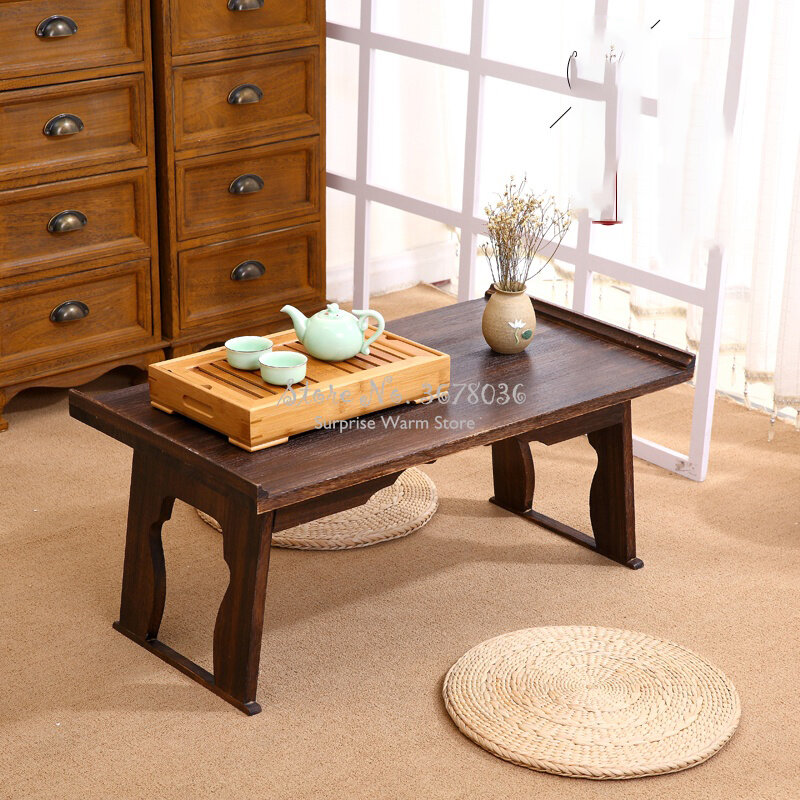 Mesa dobrável chinês baixa mesa de chá pequena sala de estar de madeira lateral café antigo gongfu mesa de chá móveis da sala de estar l