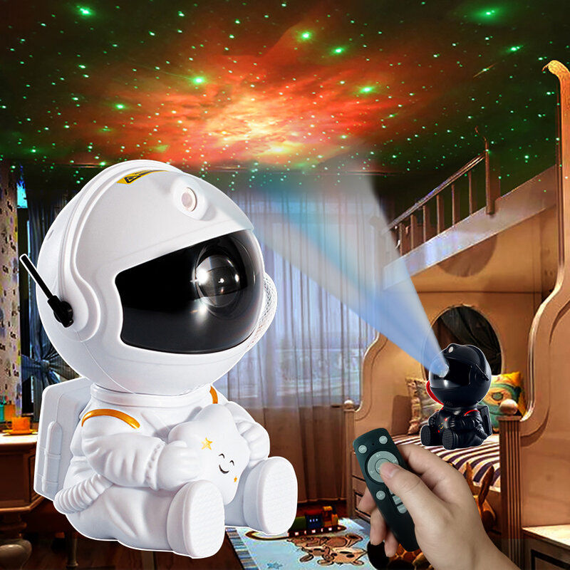 Светодиодный ночник Galaxy Star Projector со звездным небом, декоративная лампа для спальни с астронавтом, освещение для создания атмосферы, подарок ...