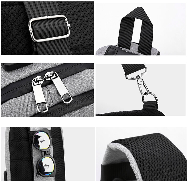 Männer Neue Multifunktions USB Schulter Taschen Wasserdichte Travel Pack Messenger Crossbody Sling Brust Tasche Pack Für Männlich Weiblich Frauen