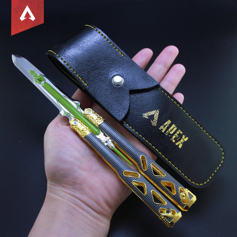 Apex lendas octane apex herança 21/25cm liga brinquedo decorativo borboleta faca arma modelo metal artesanato ornamento presente