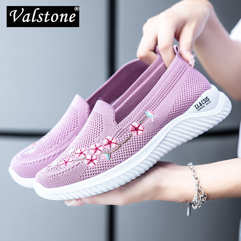 Valstone Casual Slip-on Frauen Flats Schuhe Mode all-match weibliche Turnschuhe weichen Komfort Wanderschuhe leicht atmungsaktiv