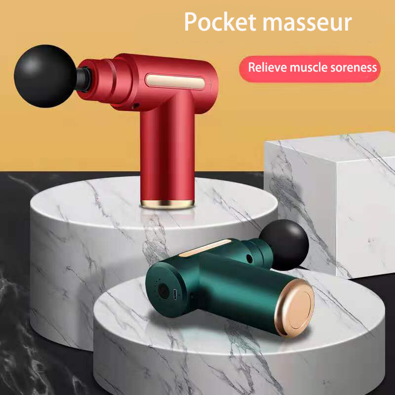 Fodrk-pistola de masaje portátil, masajeador de percusión eléctrico LCD para cuerpo, cuello, espalda, tejido profundo, relajación muscular, alivio de la gota