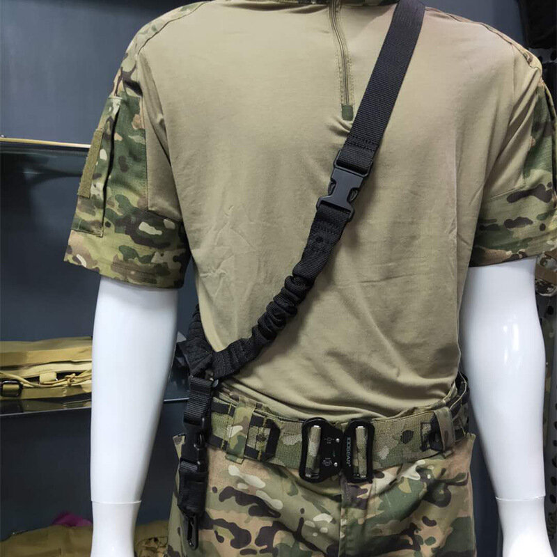 Tactical Single Point Gun Sling Shoulder Strap Rifle Rope Belt with Metal Buckle Shot Gun Ar15 Hunting Accessories Molle Gear