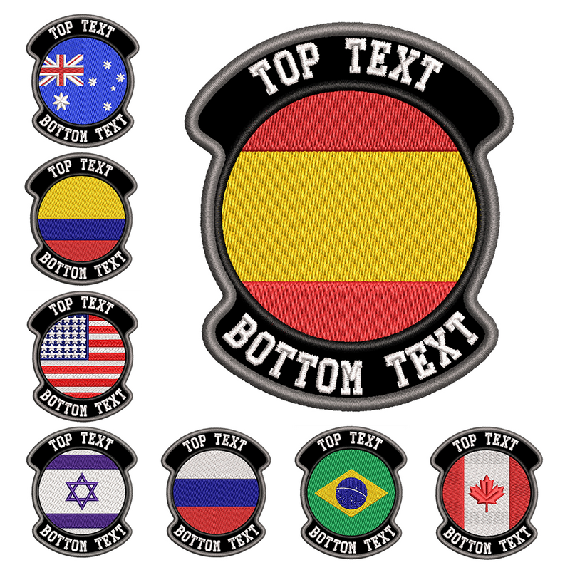Custom Embroidery Flag Name Patches Personalized Iron on Hook Backing Embroidered Name Patches for Biker motorcycle Vest Bag