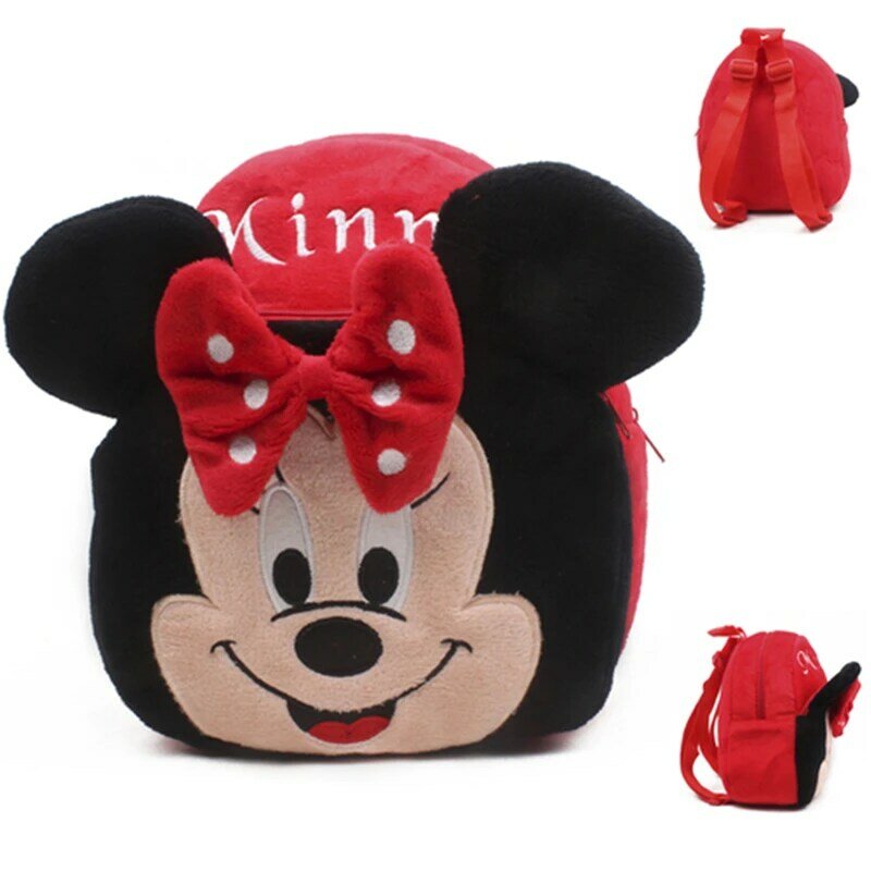 Juguetes de peluche de dibujos animados de Disney para niños, mochila de Mickey Mouse, Minnie, Winnie, the Pooh, figuras de los vengadores, bolso escolar para guardería