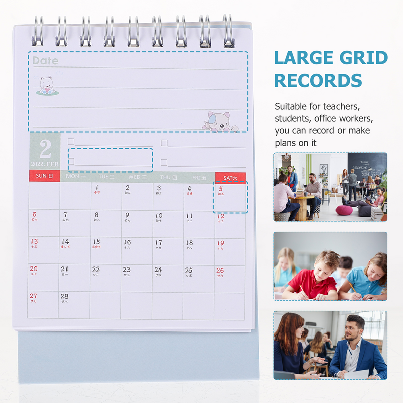 6Pcs Desktop Calendars Decorative 2022 Calendars Tabletop Calendars (Assorted Color)