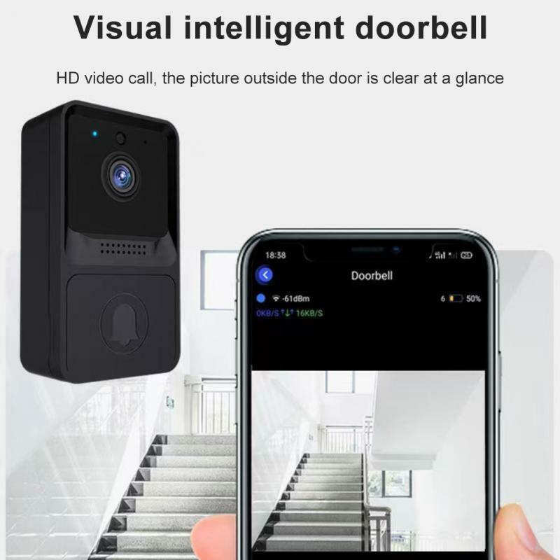 Bel pintu pintar lampu Led, kontrol aplikasi multi-fungsi bel pintu pintar nirkabel Visual dua arah interkom Video bel pintu nirkabel