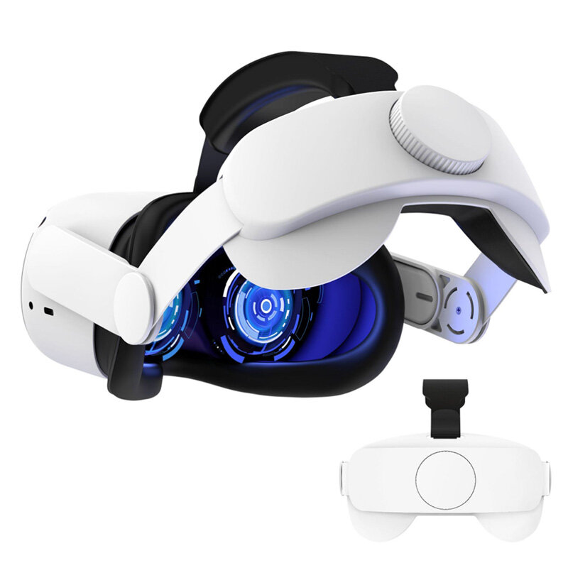 Aksesori Tali dan Penutup Telinga Yang Dapat Disesuaikan untuk Oculus Quest 2, Dukungan Yang Ditingkatkan & Perendaman Permainan, Mengurangi Tekanan Pada Headset VR