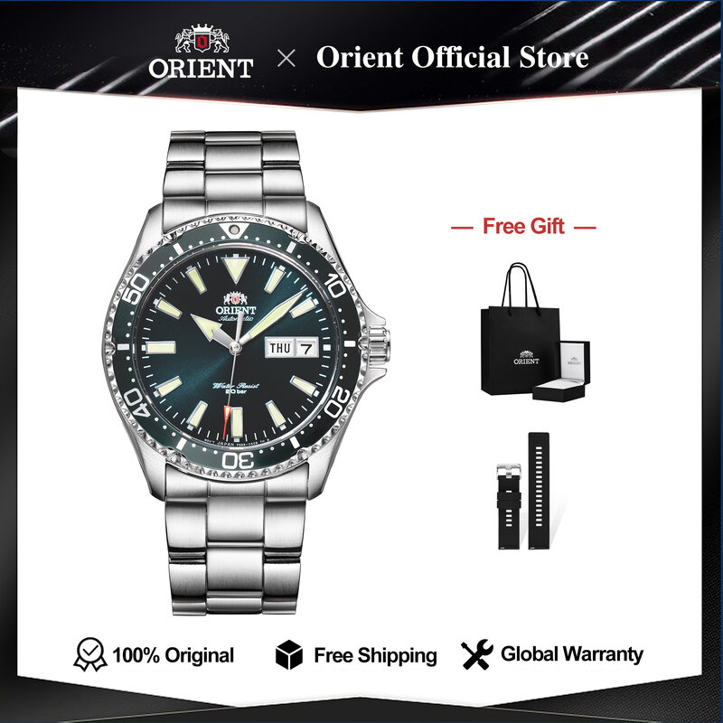 Original Orient นาฬิกาดำน้ำ,KAMASU ญี่ปุ่นกีฬานาฬิกาผู้ชายนาฬิกากลไกสำหรับกิจกรรมกลางแจ้ง LUXURI Sapphire Glass