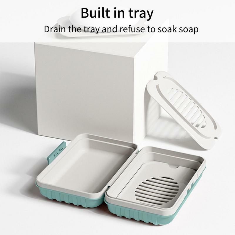 Soap Dish Travel Soap Container With Removable Draining Plate Leakproof Travel Soap Organizer Soap Cases For Camping Outdoor