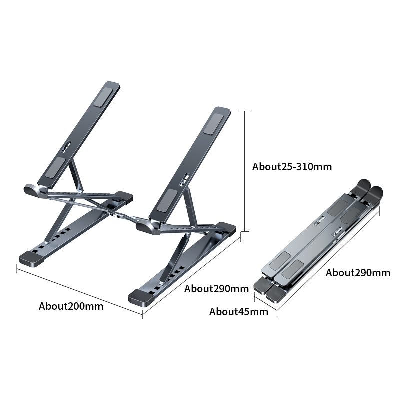 Soporte plegable para ordenador, PC, tableta, Macbook, ajustable, de aluminio, almohadilla de refrigeración