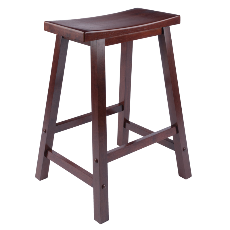 24" Wood Satori Seat Counter Stool, Walnut Finish  Bar Stool Chair