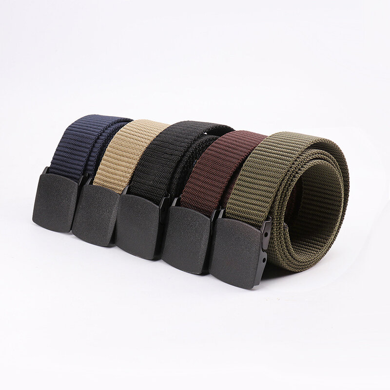 Cinturón de nailon con hebilla automática para hombre y mujer, cinturón táctico militar de lona para cintura, regalos