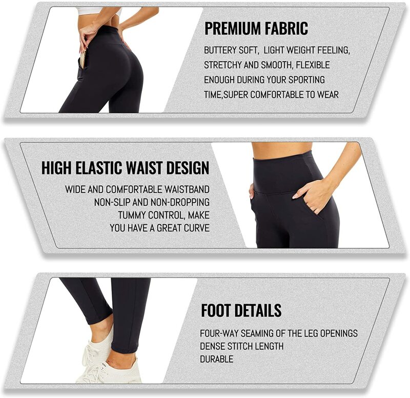 CAMPSNAIL 1/4 Pack Leggings de Cintura Alta para As Mulheres-Soft Tummy Control Emagrecimento Yoga Calças para Treino Em Execução Reg & Plus Size