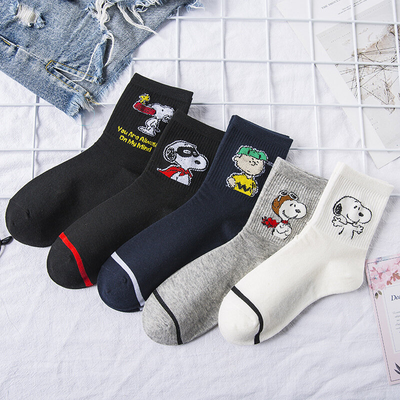 1 par de estilo coreano snoopy engraçado meias femininas dos desenhos animados animal kaili meias bonito harajuku cassuais algodão menina meia tamanho 35-41