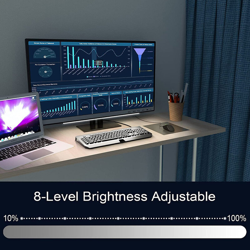 Barra de luz LED con Bluetooth, luz nocturna USB, RGBIC ambiente de juego, aplicación de Control remoto, decoración de ordenador de escritorio