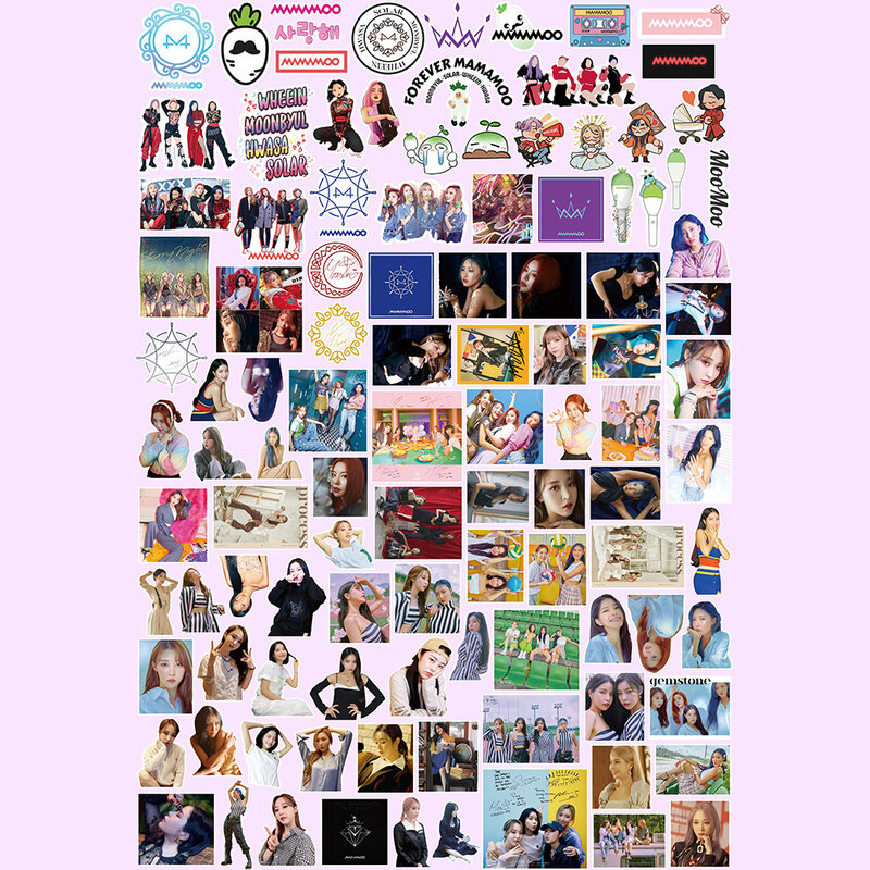 100Pcs/Set Kpop MAMAMOO Album Stickers New Team Stickers For Refrigerator Car Helmet DIY Gift Fans Collection Wholesale