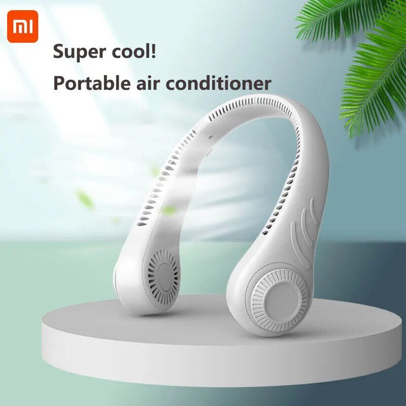 Xiaomi Portable Neck Fan Electric Wireless Fan Rechargeable USB Mini Bladeless Mute Fans Hanging Neck Cooler for Outdoor Sports