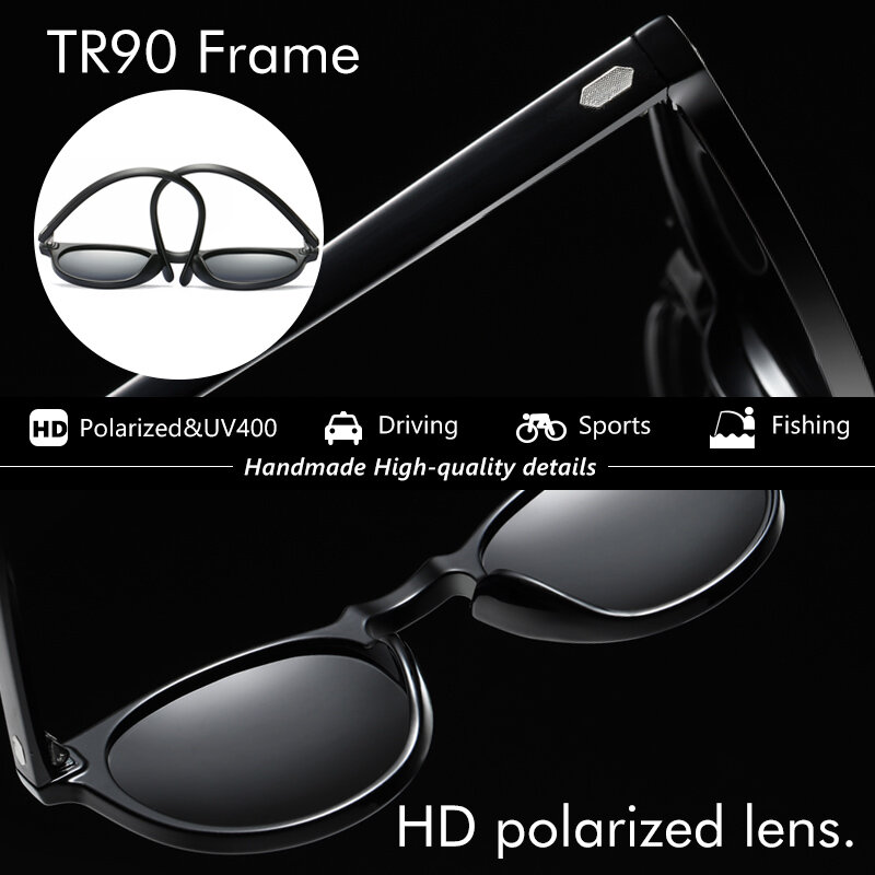 LIOUMO TR90 Frame Photochromic Polarized Sunglasses Men Anti-Glare Glasses Women Discoloration Goggles lunette de soleil homme 