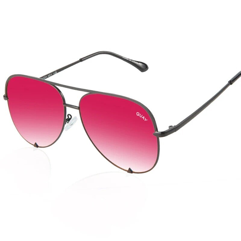 Quay-gafas de sol de diseño de marca para mujer, lentes de piloto con espejo, a la moda, con gradiente