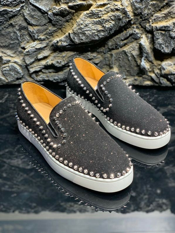 Luxury Designer Shoes Rivets Slip on Shoes Men Loafers Driving Non-slip Footwear Suede Boat Breathable Moccasins Outdoor Sapato