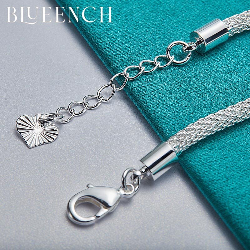 Blueench 925 prata esterlina cobra corrente moda pulseira para mulheres festa de casamento moda glamour jóias
