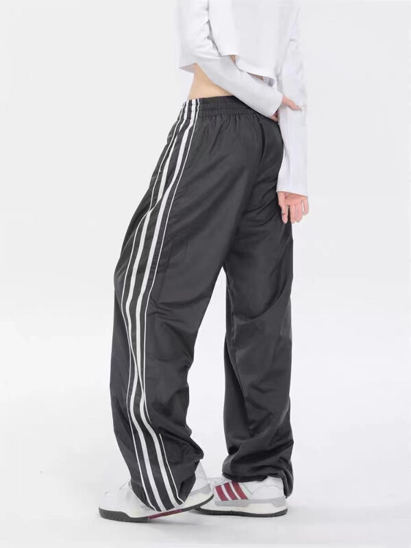 Y2K Women Tech Sweatpants Korean Fashion Streetwear Parachute Track Pants Harajuku Vintage Wide Leg Joggers Trousers Clothes