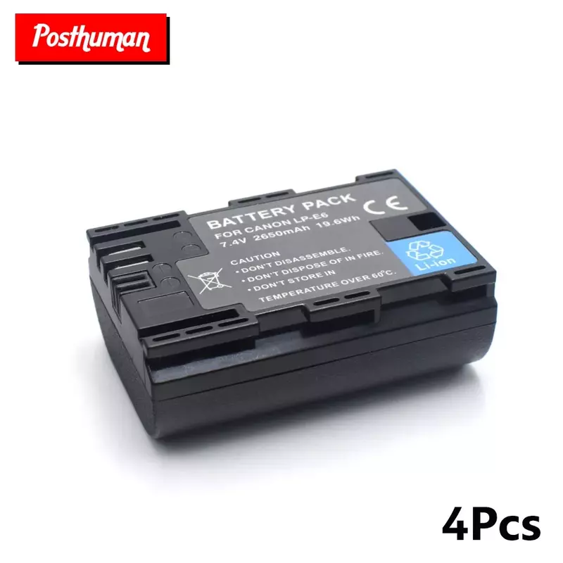 Bateria decodificada recarregável 7.4v 2650mah do li-polímero das baterias LP-E6 da câmera de canon para o slr eos 5d mark ii 5d mark iii