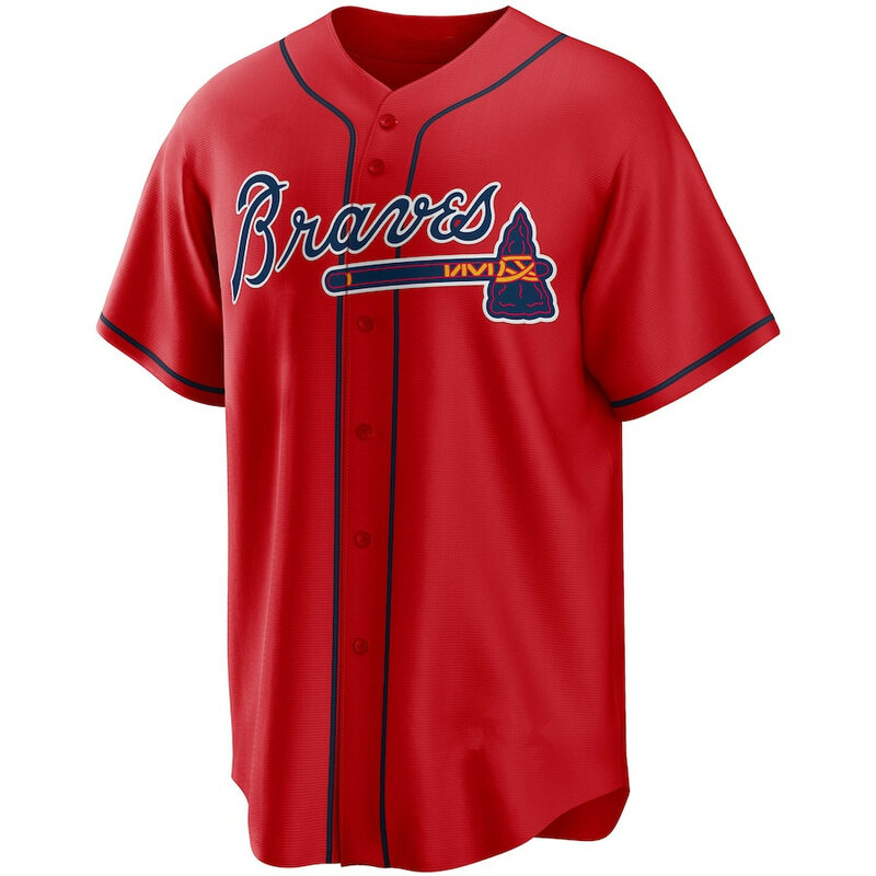 Camiseta de béisbol de alta calidad para hombres, mujeres y niños, camiseta con costuras de Atlanta Braves, nueva