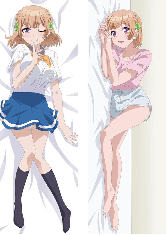 Funda de almohada con estampado 3D de doble cara Shita Kuroha, funda de almohada de Anime Osananajimi Ga Zettai Ni Makenai Love Comedy Dakimakura