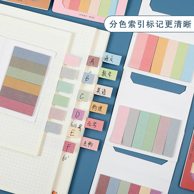 Ins Index Stickers Morandi Sticky Notes Cute Marks Classification Notes Instructions Bookmarks Stationery School Supplies