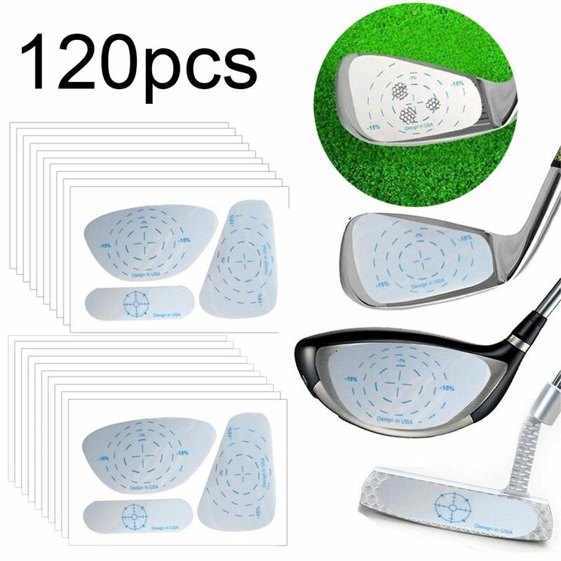 Driver Hitting Recorder Woods Impact Tape Impact Aiming Stickers Swing Trainers Golf Training Aid Labels For 120pcs