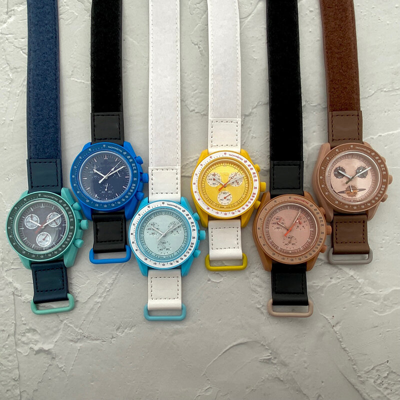 New Quartz Moon Watch Men AAA Original Disaply Quartz Watch For Male Chronograph Luminous Waterproof Clock Relogio Masculino