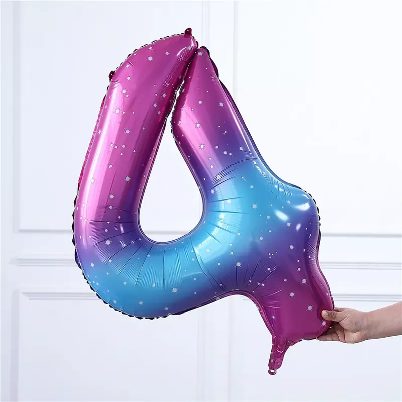40inch 0 1 2 3 4 5 6 7 8 9 Pink Blue Dot Star Number Foil Balloons Birthday Party Decor Children's Toy Baby Shower Helium Globos