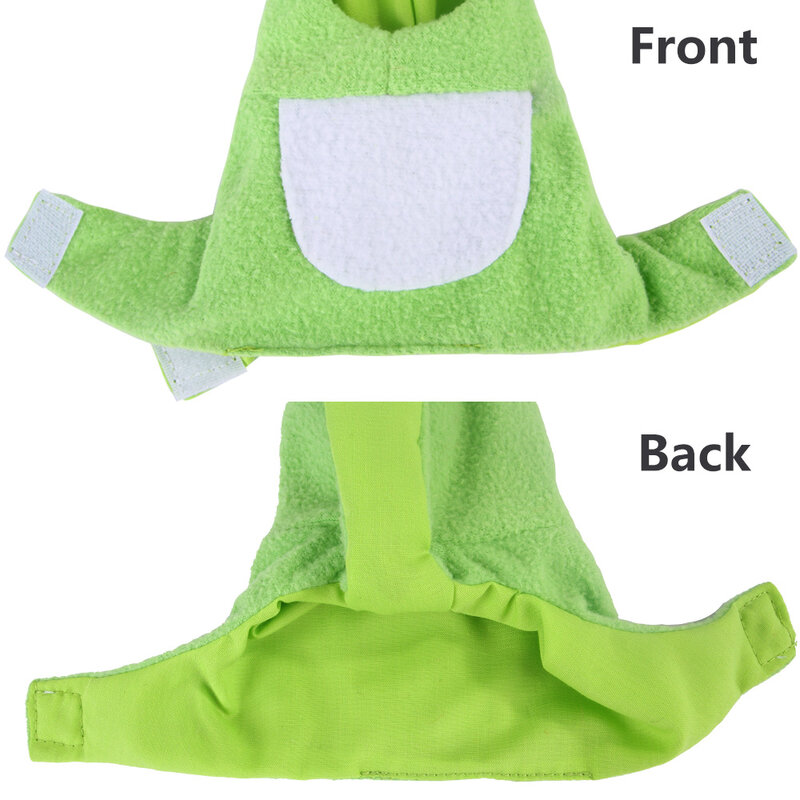 재미 있은 개구리 모양의 새 옷 봉제 플라잉 슈트 앵무새 의상 코스프레 복장 겨울 따뜻한 모자 후드 애완 동물 버드 액세서리