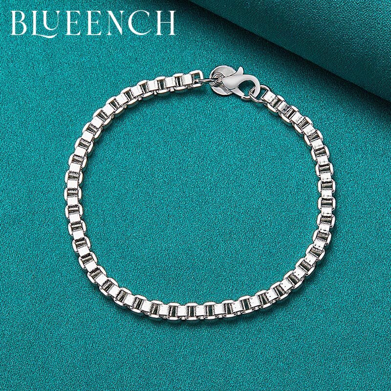 Blueench 925 prata esterlina pulseira de corrente quadrada para mulheres hip hop punk europeu e americano personalidade jóias