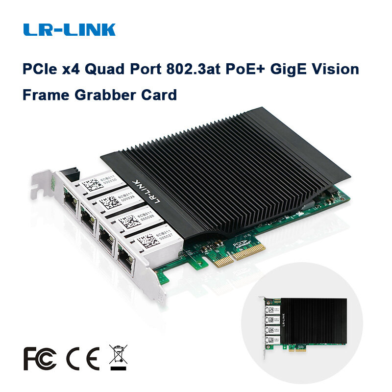 LR-LINK 2004PT-POE POE + Gigabit Ethernet Quad Port Rahmen Grabber Netzwerk Karte Industrie Bord PCI-Express Intel I350