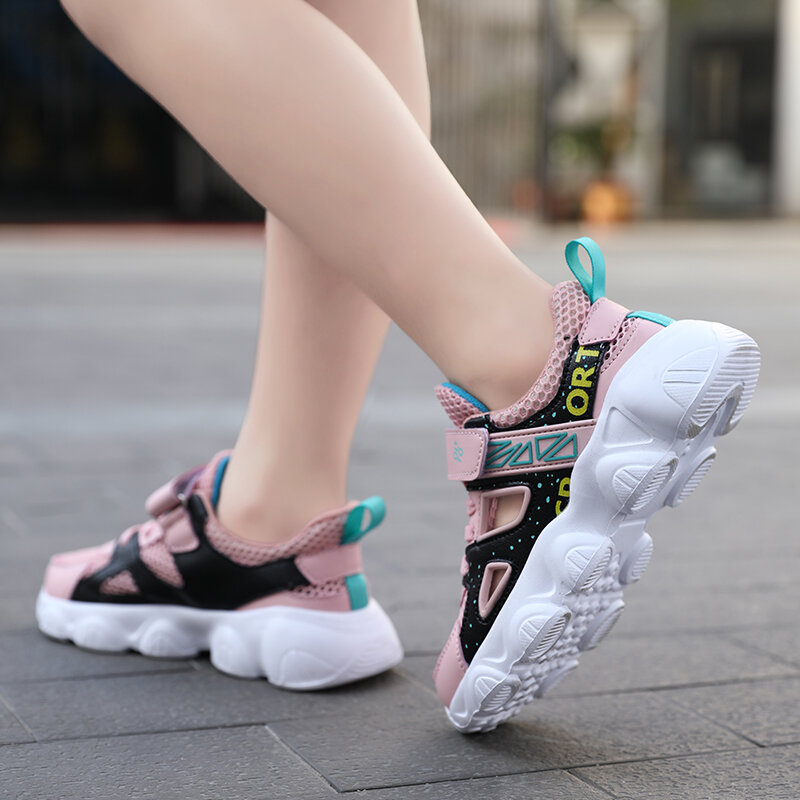 Girls Sport Shoes Casual Sneakers Pink Kids Sport Running Shoes Tenis Infantil Kids Breathable Mesh Sneakers girls 2 to 8 years