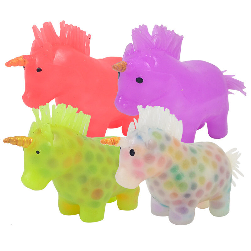 Muñeca antiestrés de unicornio para adultos, juguete luminoso de descompresión de caballo de un cuerno, regalos de Pascua para niños